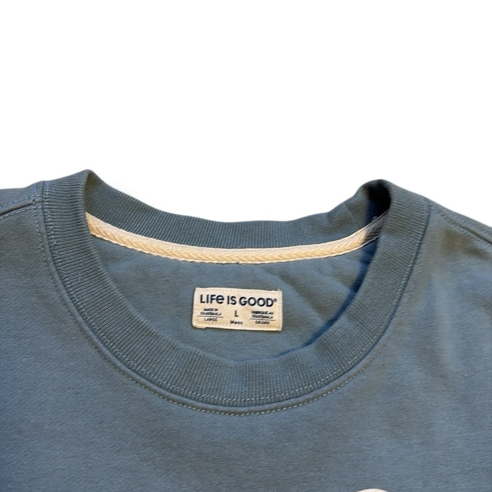 Life Is Good Men’s Sweatshirt Crew Neck Dusty Blue Size L - Picture 6 of 7
